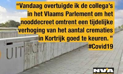 Nooddecreet biedt oplossing voor extra crematies in Kortrijk, Aalst en Sint-Niklaas